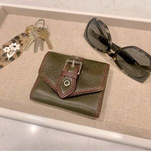 Wilsons Genuine Leather Green Wallet with Buckle Detail